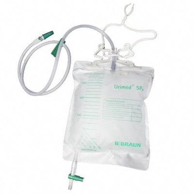 Urine bag with sampling port