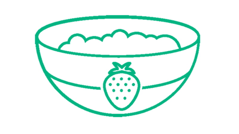 pureed fruits w misce zielona ilustracja