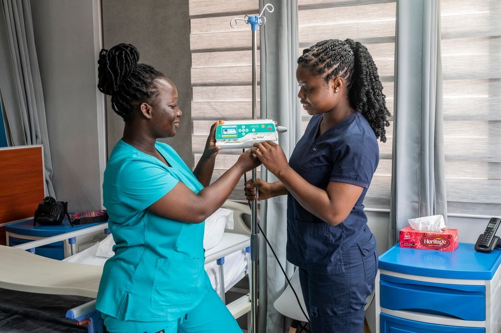 Pielęgniarki w centrum medycznym Franklyn w Akrze w Ghanie.